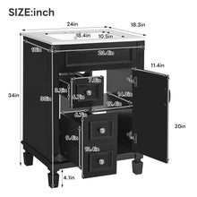Load image into Gallery viewer, Bathroom Vanity With Sink, Compact Cabinet &amp; 2 Drawers And Adjustable Shelf
