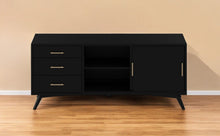 Load image into Gallery viewer, Mahogany Solids Okoume And Veneer Open Shelving TV Stand - Black
