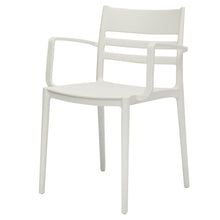 Load image into Gallery viewer, Partially Open Back Dining Arm Chairs Heavy Duty Plastic (Set of 4) - White
