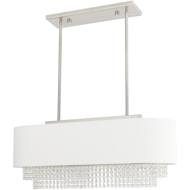 21'' 3-Light Dimmable Chandelier With Shades - Nickel