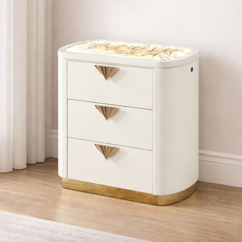 La Pierre - 3 Drawer Nightstand - Beige
