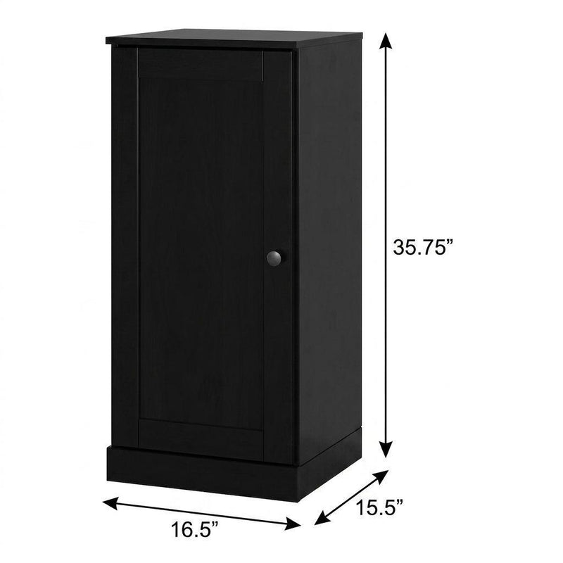 Ten Pair Solid Woodshoe Storage Cabinet (752114) - Black