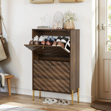 Load image into Gallery viewer, Shoe Cabinet, Freestanding Organizer For Entryway - Walnut
