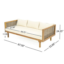 Load image into Gallery viewer, Claremont - 3 Seater Daybed Teak Acacia Wood Water Resistant Cushions
