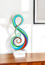 Load image into Gallery viewer, Murano Modern Abstract Tabletop Sculpture - Clear / Rainbow
