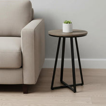 Load image into Gallery viewer, Taupe Round End Table - Black And Deep
