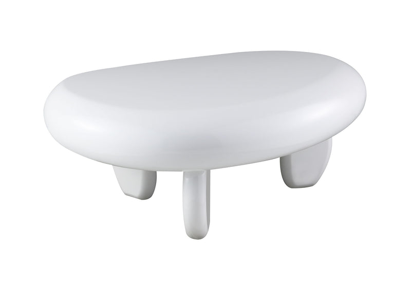 Wood Oval Coffee Table - White
