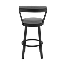 Load image into Gallery viewer, 30" Iron Swivel Bar Height Bar Chair - Gray And Black
