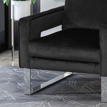 Load image into Gallery viewer, Modern Glam Club Arm Chair With Velvet Upholstery And Stainless Steel Legs - Black
