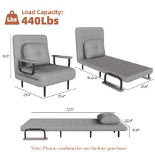 Load image into Gallery viewer, 3 In 1 Convertible Folding Sofa Bed With Adjustable Backrest And Pillow

