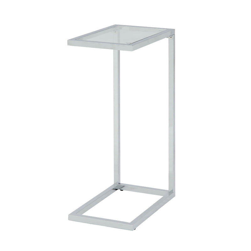26" Glass End Table - White And Clear