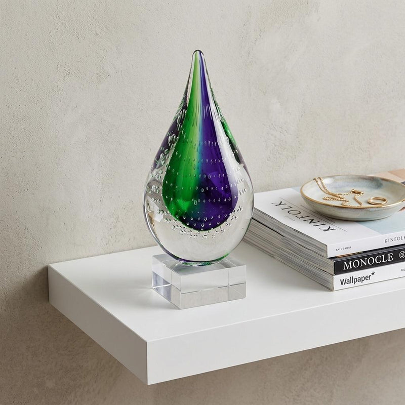 Murano Modern Abstract Tabletop Sculpture (376116) - Clear / Blue / Green