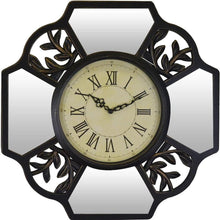 Load image into Gallery viewer, Heavy Duty Plastic Silent Analog Ornate Hexagon Wall Clock - Black / Silver
