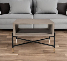 Load image into Gallery viewer, Modern Concrete Metal Coffee Table - Gray And Black
