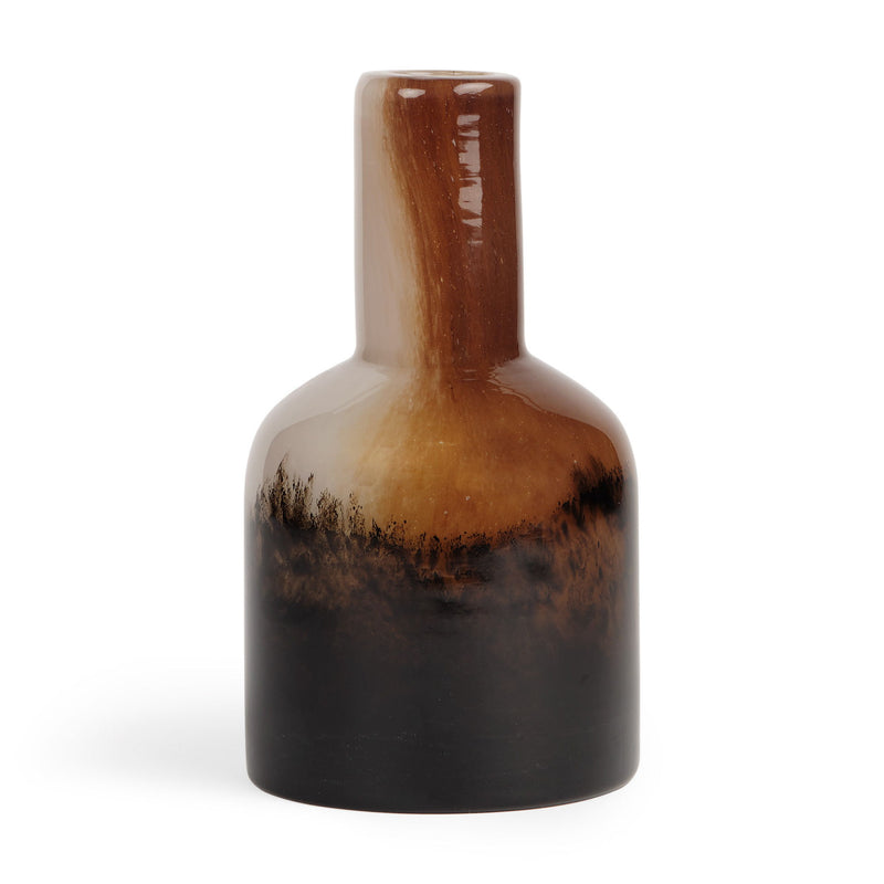 Abstract Tulip Table Vase - Amber / Cream / Dark Brown