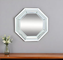 Load image into Gallery viewer, 28" Octagon Glass Framed Accent Mirror - Silver
