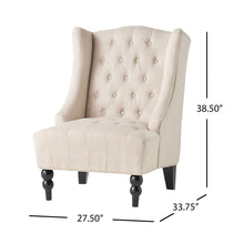 Load image into Gallery viewer, Contemporary Hi Back Club Chair With Wingback Design - Light Beige
