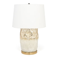Load image into Gallery viewer, Mercury Glass Table Lamp With White Cone Shade - White And Gold
