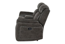 Load image into Gallery viewer, Faux Leather Manual Reclining Loveseat With Storage - Gray
