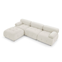 Load image into Gallery viewer, Modular Sectional Sofa, Button Tufted Designed and DIY Combination,L Shaped Couch with Reversible Ottoman, Beige Velvet
