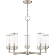 Load image into Gallery viewer, 21'' Five-Light Dimmable Chandelier With Shades - Nickel
