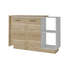 Load image into Gallery viewer, Stainless Steel Wood Counter Utility Cabinet Utility Sink - Natural / White
