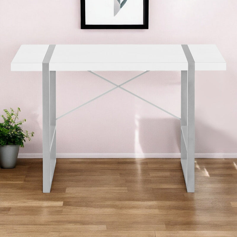 49" Computer Desk - White And Gray
