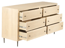 Load image into Gallery viewer, 68" Solid Wood Six Drawer Dresser - Natural
