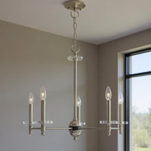 Load image into Gallery viewer, 22'' 5-Light Dimmable Chandelier With Shades - Nickel
