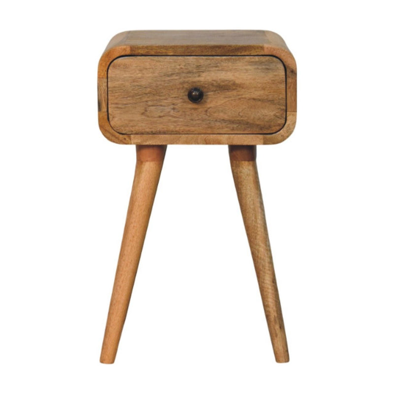 19" Solid Wood Square One Drawer Nightstand - Beige