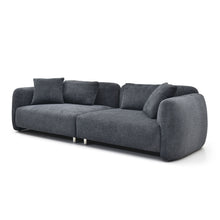 Load image into Gallery viewer, 110.23 Inches Teddy Velvet Sofa, Mid Century Sofa 3 Seater Couch with 4 Pillows for Bedroom, Living Room, Lounges, Office, Apartment BLACK
