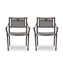 Load image into Gallery viewer, Cast Aluminum Dining Chair With Hand Crafted Details - Bronze
