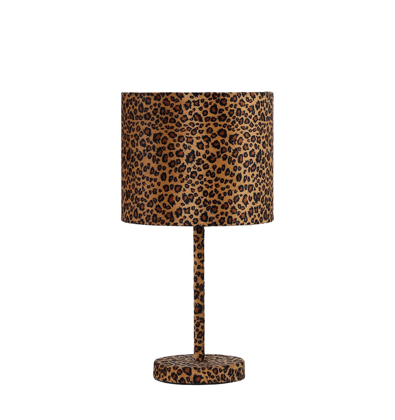 19" Metal Bedside Table Lamp With Orange And Black Drum Shade - Orange And Black