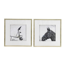Load image into Gallery viewer, Wall Art Horse Animal Printing, Wall Decor Accent (Set of 2) - Golden / White
