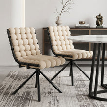 Load image into Gallery viewer, Velvet Metal Dining Side Chairs (Set of 2) - Beige / Black
