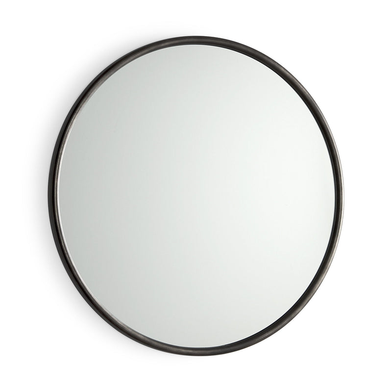 36" Metal Round Framed Accent Mirror - Black