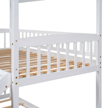 Load image into Gallery viewer, Twin Over Twin Bunk Bed with Slide, House Bed with Slide, White(OLD SKU: LT000213AAK)
