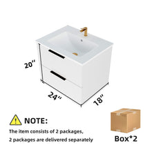 Load image into Gallery viewer, Modern Wall Mounted Floating Bathroom Vanity With Sink And Drawers
