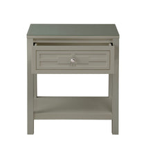 Load image into Gallery viewer, Dylan - Wooden End Side Table Nightstand With Glass Top And Drawer
