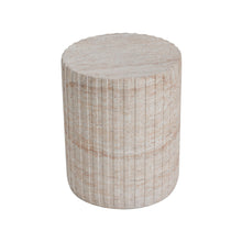 Load image into Gallery viewer, Elegant Outdoor / Indoor Lightweight Concrete Side Table With Travertine - Beige
