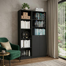 Load image into Gallery viewer, Five Tier Bookcase With Two doors (546339) - Black
