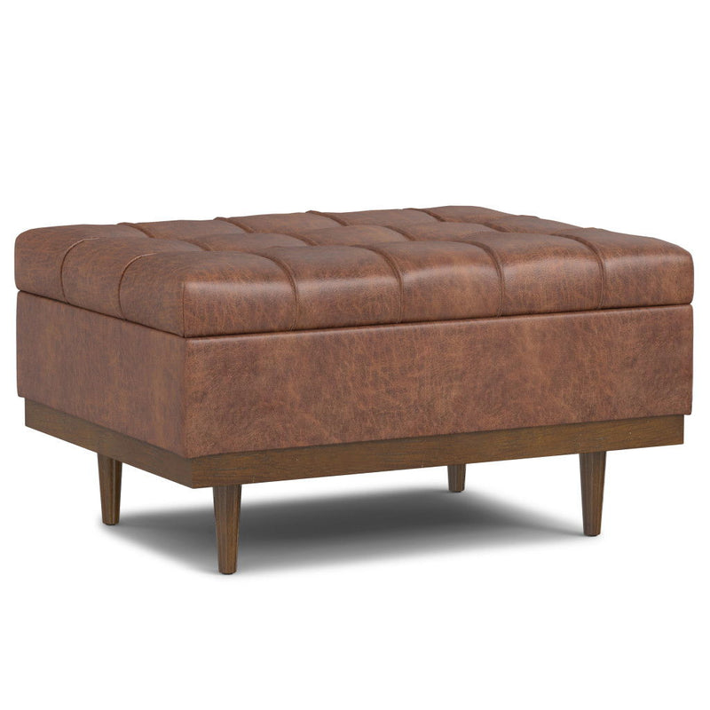 34" Upholstery Storage Ottoman - Walnut / Brown