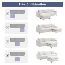 Load image into Gallery viewer, [VIDEO provided] [New] 100.4*64.6&quot; Modern Sectional Sofa,L-shaped Couch Set with 2 Free pillows,4-seat Polyester Fabric Couch Set with Convertible Ottoman for Living Room, Apartment, Office,4 Colors
