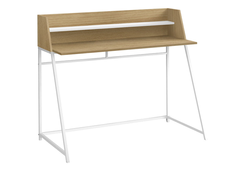 47" Wood And Metal Sled Computer Desk - Natural And White