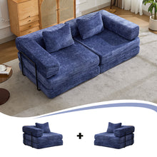 Load image into Gallery viewer, Convertible Floor Sofa Bed With Pillow Back Support Armrest
