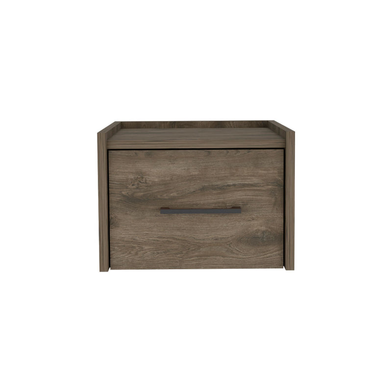 Wood One Drawer Floating Nightstand (734197) - Brown