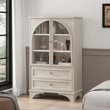 Load image into Gallery viewer, Glass Door Display Case With 2 Drawers And Adjustable Shelf
