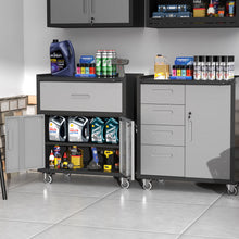 Load image into Gallery viewer, Sturdy And Durable Metal Tool Cabinet For Garage With Wheels Mobile Heavy Duty Storage Cabinet With 1 Drawer And 2 Locking Doors
