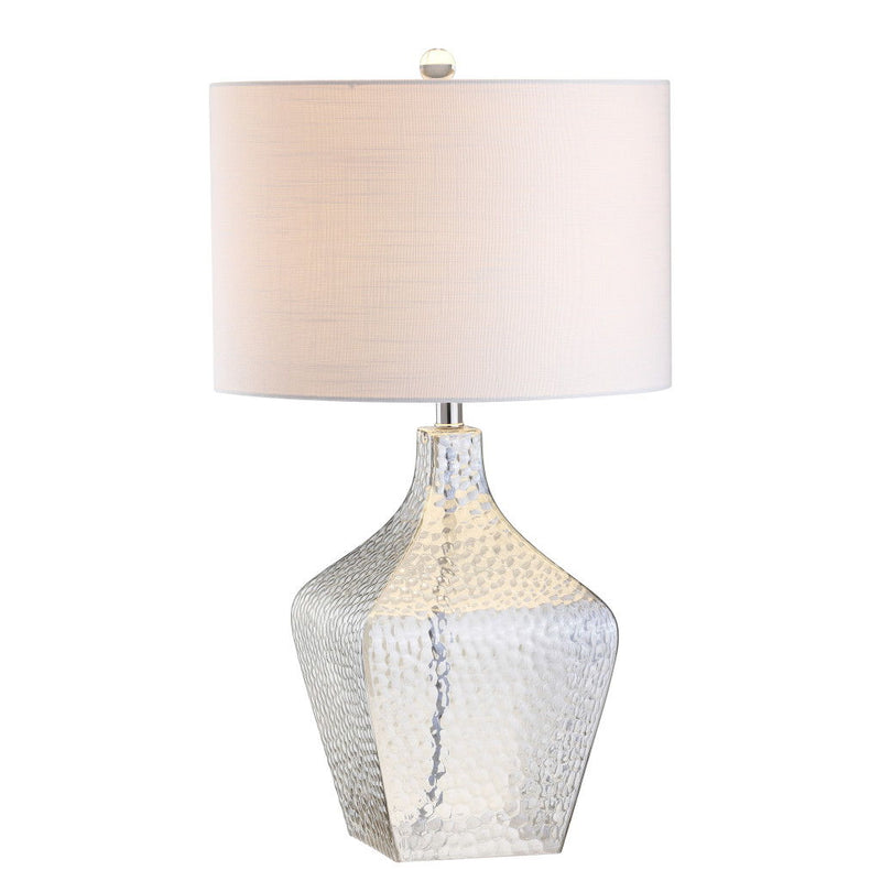 26" Gourd Table Lamp With Drum Shade - Clear