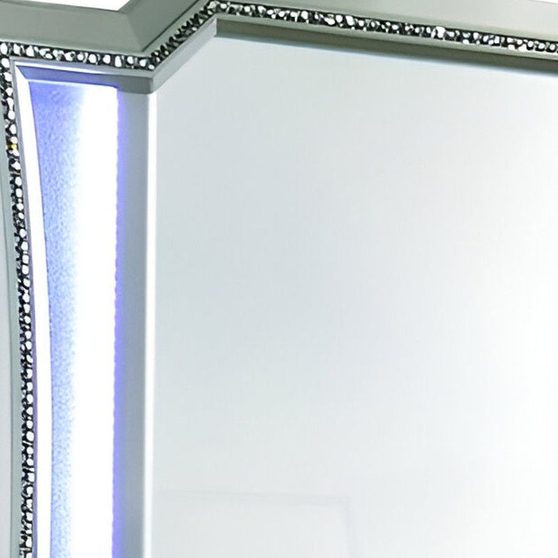 38" Abstract Framed Mounted Dresser Mirror - Champagne